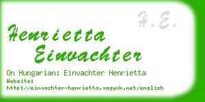 henrietta einvachter business card